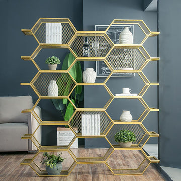 Creative Geometric Honeycomb Standard Metal Bookshelf